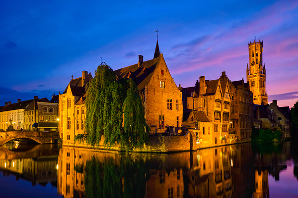Famous view of Bruges Belgium by Dmitry Rukhlenko