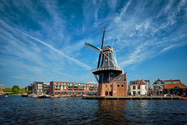 Harlem landmark windmill De Adriaan on Spaarne river. Harlem by Dmitry Rukhlenko
