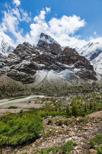 Lahaul valley in Himalayas with snowcappeped mountains. Himachal Pradesh India by Dmitry Rukhlenko