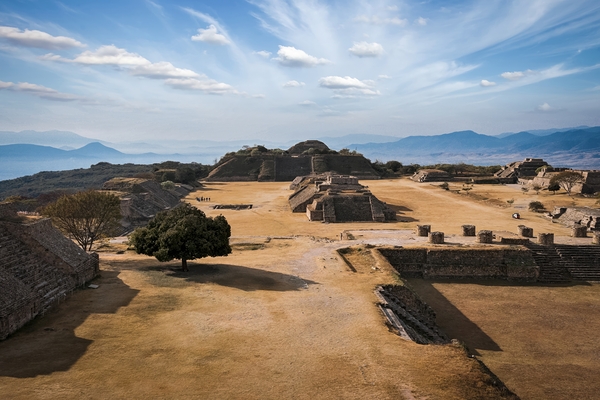 Ancient ruins on plateau Monte Alban in Mexico by Dmitry Rukhlenko