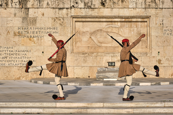 Changing of the presidential guard Evzones Syntagma square Athens by Dmitry Rukhlenko
