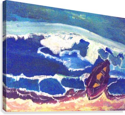 Boat in Surf Canvas Print