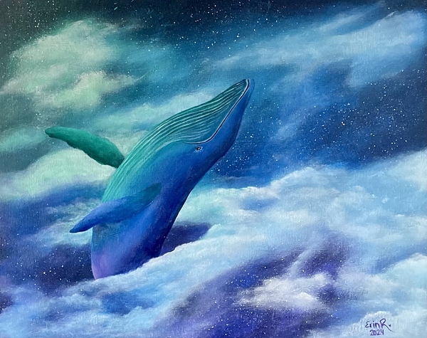 Humpback in the clouds Print