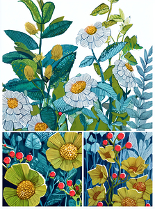 garden flowers illustration
