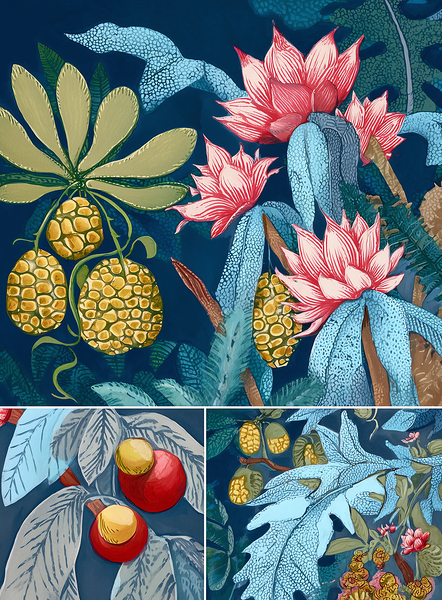 exotic flowers illustration  Print