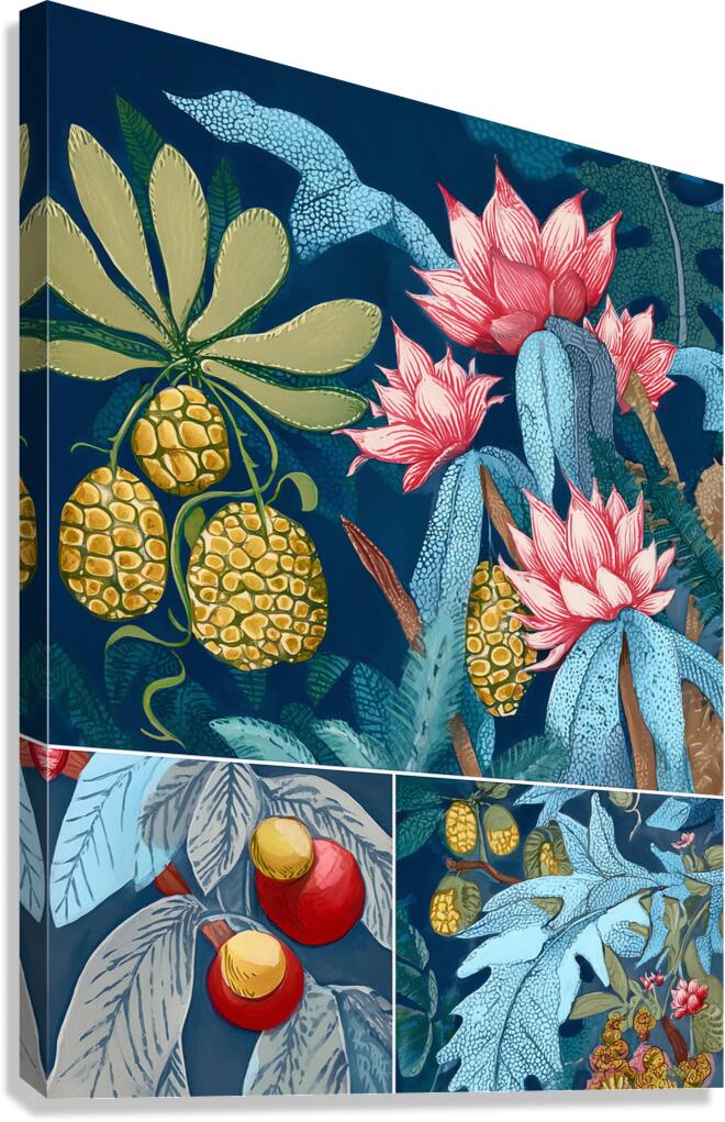 exotic flowers illustration  Canvas Print