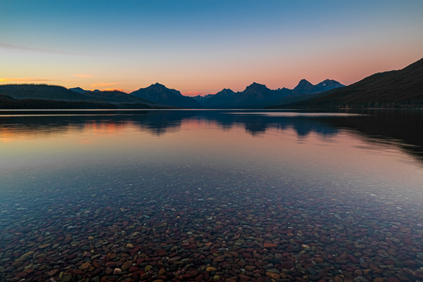 Lake McDonald Golden Hour by Live Free Photo Art