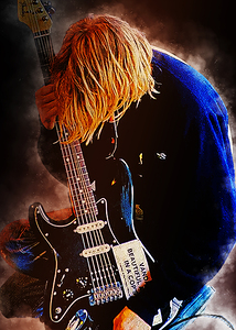 Kurt Cobain and his beloved guitar