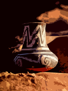 ANCIENT ANAZI POT DISCOVERED IN ARIZONA PHOTO ABSTRACT