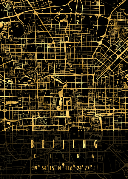 Beijing Map China Print