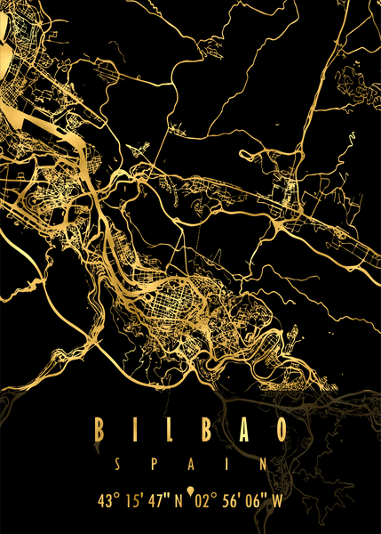 Bilbao Map Spain Print