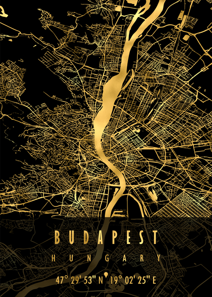 Budapest Map Hungary Print