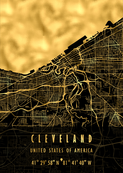 CLEVELAND MAP USA Print