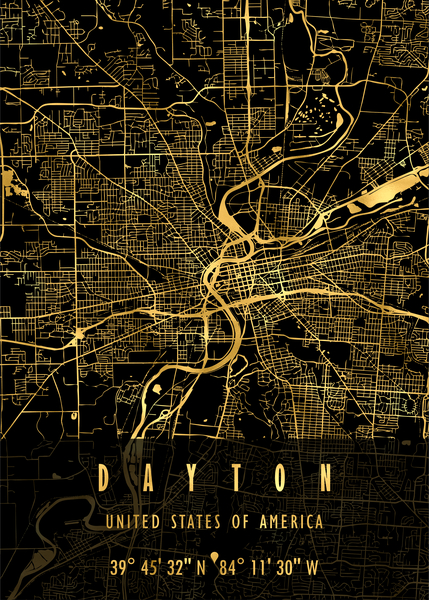 DAYTON MAP USA Print