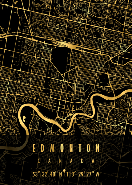 EDMONTON MAP CANADA Print