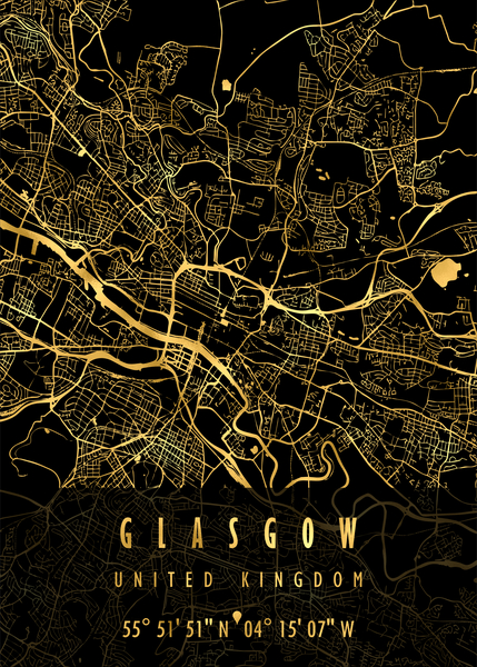 GLASGOW MAP UNITED KINGDOM by Mapolis