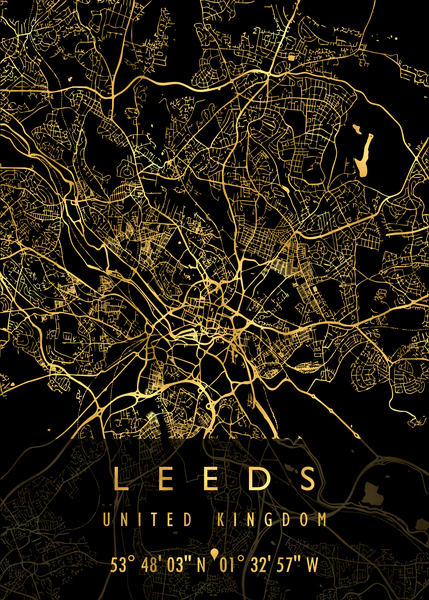 LEEDS MAP UNITED KINGDOM by Mapolis