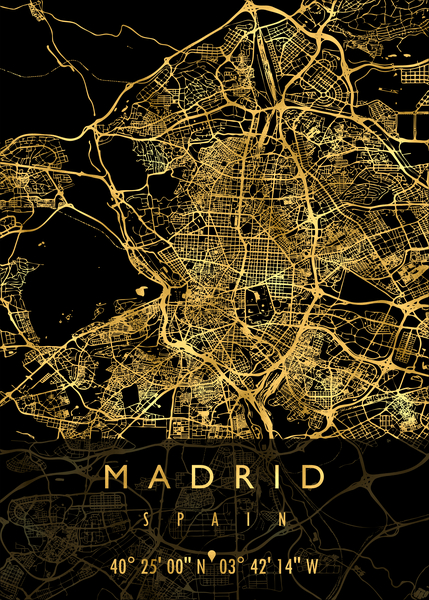 MADRID MAP SPAIN Print