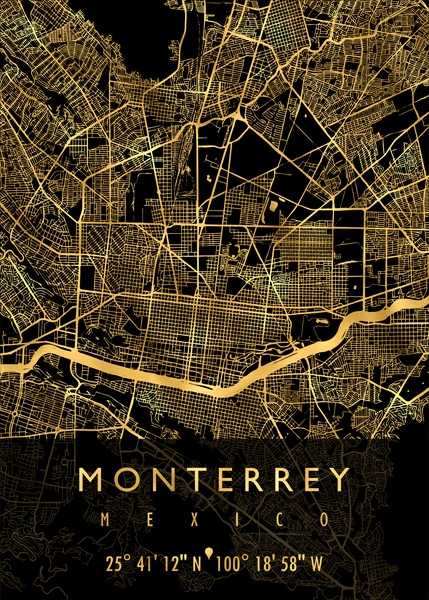 MONTERREY MAP MEXICO by Mapolis