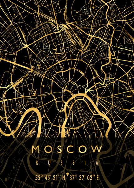 MOSCOW MAP RUSSIA by Mapolis