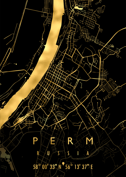 PERM MAP RUSSIA Print