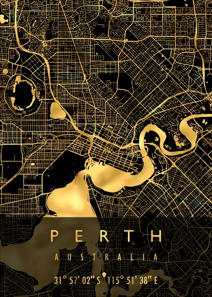PERTH MAP AUSTRALIA Print