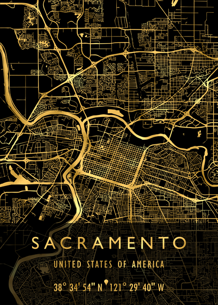 SACRAMENTO MAP USA by Mapolis