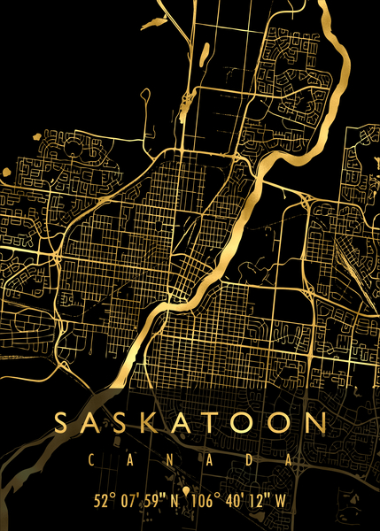 SASKATOON MAP CANADA Print