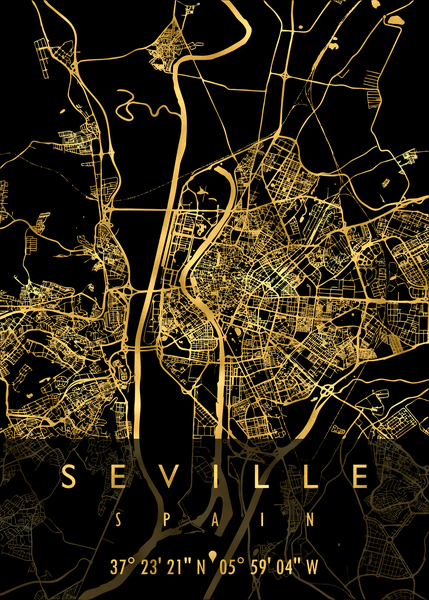 SEVILLE MAP SPAIN Print