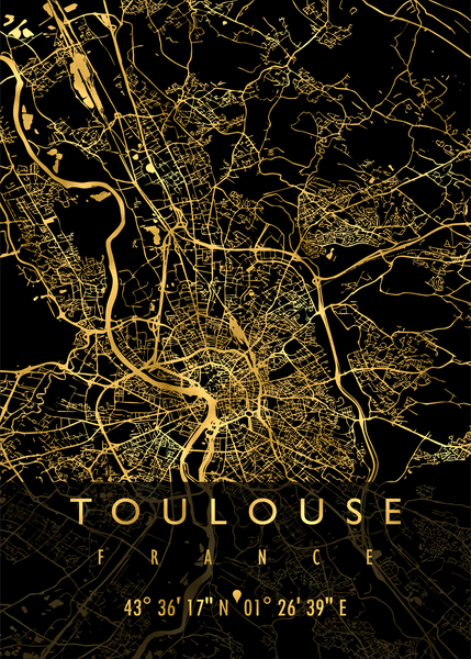TOULOUSE MAP FRANCE by Mapolis
