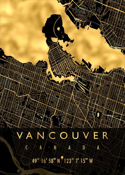 VANCOUVER MAP CANADA Print