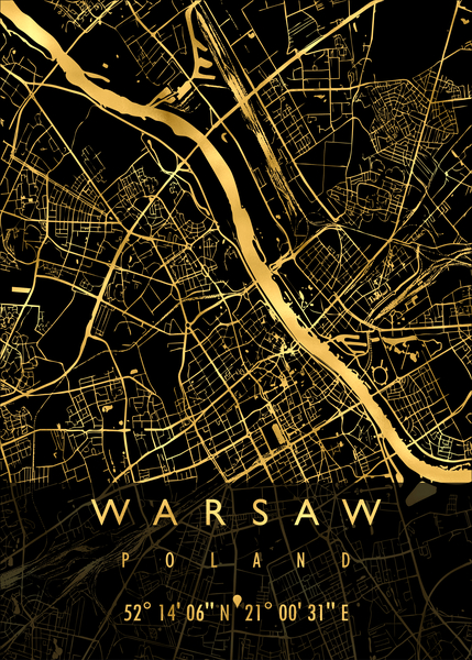 WARSAW MAP POLAND Print