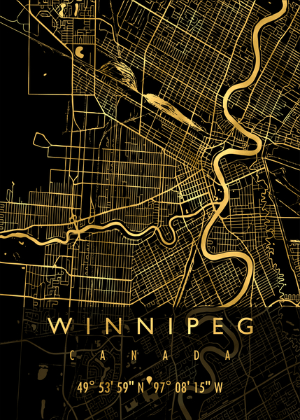 WINNIPEG MAP CANADA Print