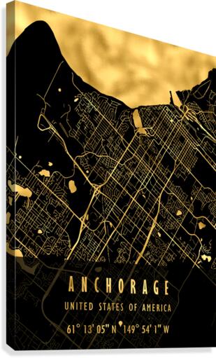 Anchorage Map USA Canvas Print