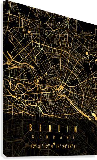 Berlin Map Germany Canvas Print