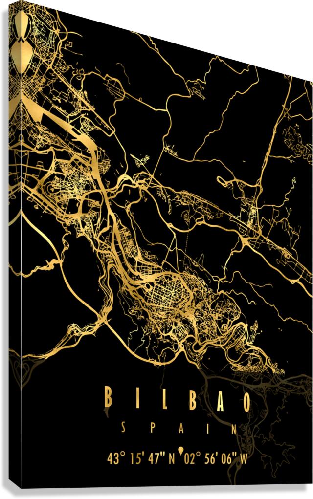 Bilbao Map Spain Canvas Print