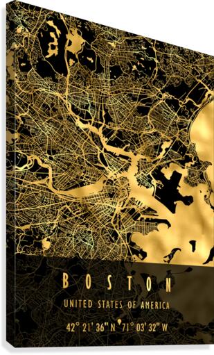 Boston Map USA Canvas Print