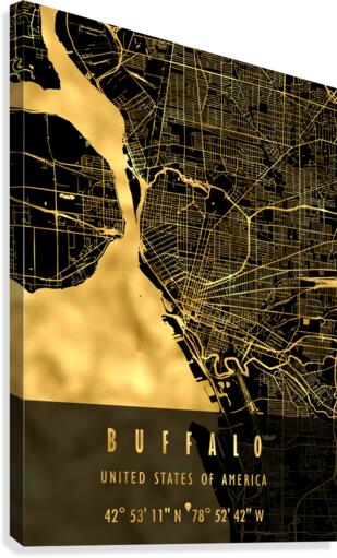 BUFFALO MAP USA Canvas Print