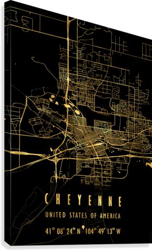 CHEYENNE MAP USA Canvas Print