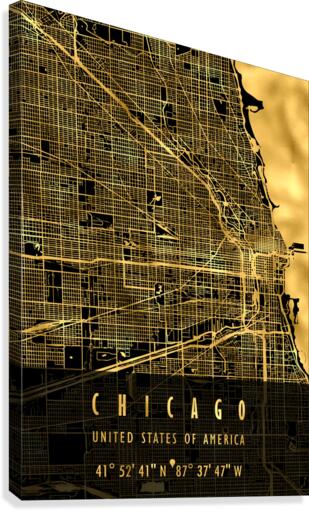 CHICAGO MAP USA Canvas Print