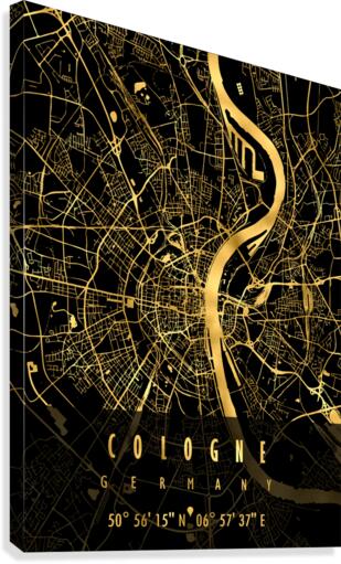 COLOGNE MAP GERMANY Canvas Print