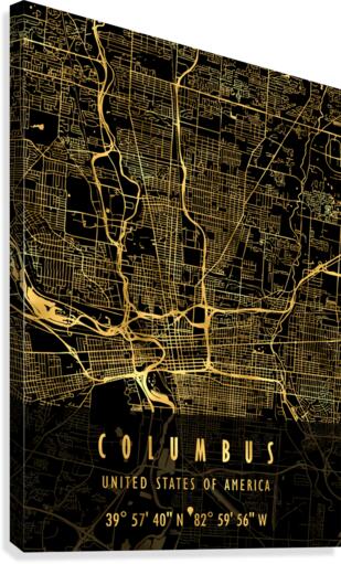 COLUMBUS MAP USA Canvas Print