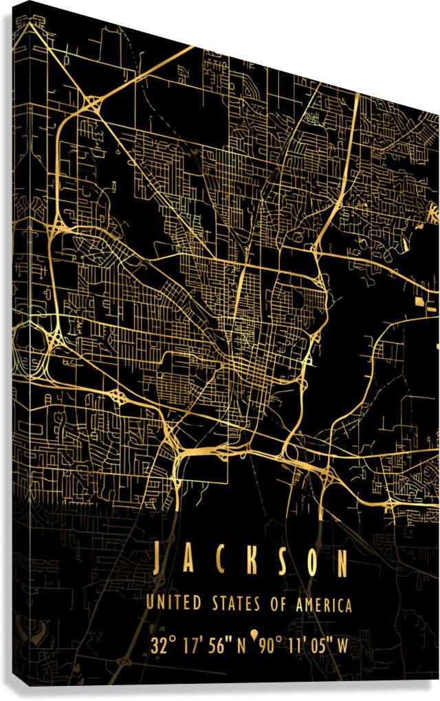 JACKSON MAP USA Canvas Print