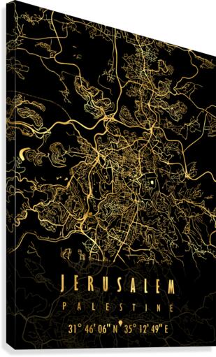 JERUSALEM MAP PALESTINE Canvas Print