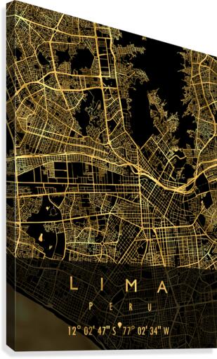 LIMA MAP PERU Canvas Print