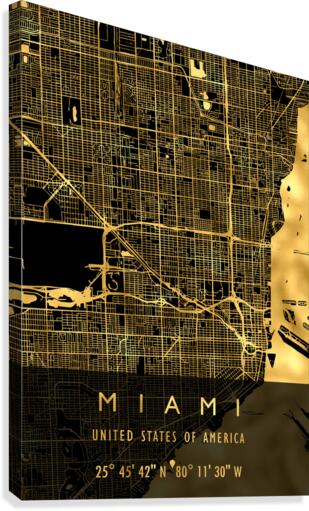 MIAMI MAP USA Canvas Print