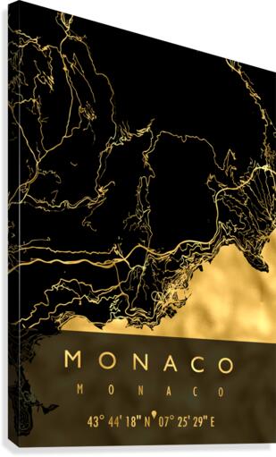 MONACO CITY MAP Canvas Print