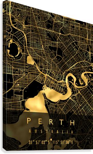 PERTH MAP AUSTRALIA Canvas Print