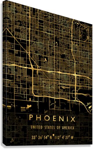 PHOENIX MAP USA Canvas Print