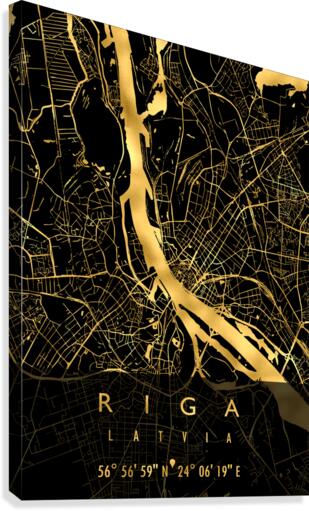 RIGA MAP LATVIA Canvas Print